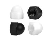 Tuercas hexagonales de plástico, de 5 a 100 piezas, de nailon blanco/negro, con tapa decorativa, semicircular, tipo bellota, M3, M4, M5, M6-M20, con tapa ciega y cúpula hexagonal.(Black,M8 (50pcs))