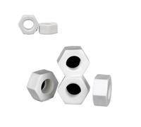 Tuercas hexagonales de plástico PP blancas para aislamiento térmico y eléctrico, M3, M4, M5, M6, M8, M10, M12, M14, M16, M18, M20, M24, M27 y M30, 1-50 unidades(M4-50pcs)