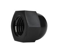 Tuercas hexagonales de plástico, tapa de nailon blanca/negra, cubierta decorativa, tuerca de bellota semicircular M3 M4 M5 M6-M20, cúpula hexagonal ciega(Black,M4 (100pcs))