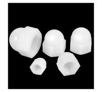 Tuercas hexagonales de plástico, tapa de nailon blanca/negra, cubierta decorativa, tuerca de bellota semicircular M3 M4 M5 M6-M20, cúpula hexagonal ciega(White,M4 (100pcs))