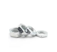 Tuercas hexagonales de rosca fina, de 5 a 50 piezas, M7, M8, M9, M10, M12, M14 y M16, color zinc blanco, niqueladas, con dientes finos, de baja contrapresión.(White Zinc,M8x1x4mm-30pcs)