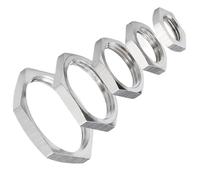 Tuercas hexagonales delgadas, tuercas de seguridad medias, rosca hembra, tuerca de seguridad hexagonal, accesorio de tubería, acero inoxidable 304, tuerca delgada hexagonal plateada(G3/4 (2Pcs))