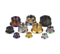 Tuercas hexagonales exteriores de aleación de titanio de color M6, M8, M10, M12, M14 y M16 for eje trasero de motocicleta.(Golden,M14x1.5mm (1pcs))