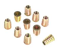 Tuercas Hexagonales M10 25mm, 10 Unidades, Insertos Roscados para Muebles de Madera, Aleación de Zinc, 1cm Ancho