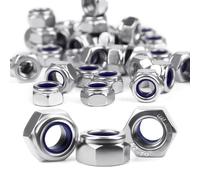 Tuercas hexagonales M4 de acero inoxidable A2 V2A, tuercas hexagonales, tuercas autoblocantes, 60 unidades DIN985, tuercas de bloqueo, tuercas de bloqueo autoblocantes, juego de tuercas de bloqueo