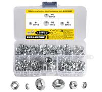 Tuercas Hexagonales M4 M5 M6 M8 A2 V2A Roscadas DIN 934 Autoblocantes y de Bloqueo