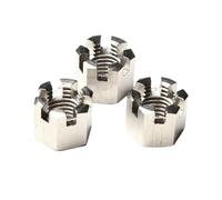 Tuercas hexagonales ranuradas M6, M8, M10, M12 y M14, tipo 1, ranura fina, rosca métrica gruesa.(M6-8pcs)