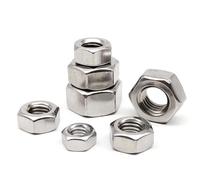 Tuercas Hexagonales Tuerca hexagonal de acero inoxidable DIN934 304, M2, M2.5, M3, M3.5, M4, M5, M6, M8, M10, M12, M16, M20, M24(25pcs M3)