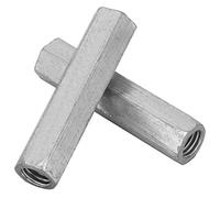 Tuercas largas - 2 piezas de acero zincado M10 x 60 tuercas hexagonales de rosca hexagonal de rosca hexagonal