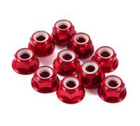 Tuercas M5 Hexagonales Autoblocantes 10 Piezas Aluminio con Inserto de Nailon (rojo)