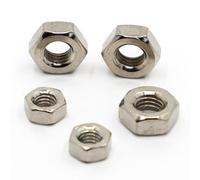 Tuercas Metalicas 10/20/50/100 Uds tuerca hexagonal niquelada for perno de tornillo M2 M2.5 M2.6 M3 M4 M5 M6 M8 M10 M12(M2 100pcs)