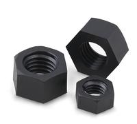 Tuercas Metalicas 10/50 Uds M2 M2.5 M3 M4 M5 M6 M8 M10 M12 M14 M16 Tuercas hexagonales de plástico de nailon blanco/negro DIN934 for aislamiento de calor/electricidad(Black,M4 50pcs)