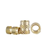 Tuercas moleteadas con inserción roscada de latón M2 M3 termofusible, paquete 100 tamaños múltiples(M3x7x4.2(100pcs))