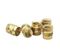 Tuercas moleteadas de latón, 20 piezas Tuercas de inserción con juego calor latón M4, orificio pasante moleteado, longitudes 5-7 mm(4mm,M4 x 5.5)
