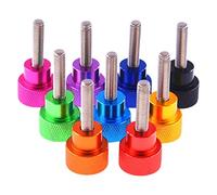 Tuercas moleteadas, perilla de sujeción, M2 M2.5 M3 M4 M5 M6 M8 M10 Tornillo moleteado de colores, cabeza moleteada de aluminio, rosca de acero inoxidable, tornillo de apriete manual.(Black,L=15MM-M2)
