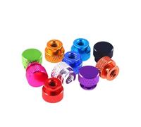 Tuercas moleteadas, Tuerca moleteada de aluminio de una sola pasada, n.° 4-40, n.° 6-32, for marco de paso, apriete a mano, con brida, 1 unidad(R blue,6 32)