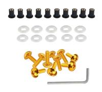 Tuercas Motocicleta Universal 10 Piezas Motos Parabrisas Wellnuts Tornillo Para M5 Moto Tuerca Pernos Juego Tornillo Avellanado Pernos(Yellow)