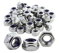Tuercas Nylock M6,Tuercas De Bloqueo De Inserción De Nailon, Tuercas De Bloqueo Hexagonales De Acero Inoxidable A2 V2A, Tuercas Autobloqueantes, Tuercas Hexagonales, Tuercas Hexagonales Roscadas Para