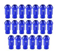 Tuercas para ruedas, 20 piezas Tornillos de neumático de automóvil M12X1.5 Tuerca de aluminio de la carrera de automóviles (Azul)