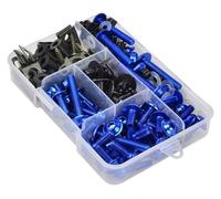 Tuercas Parabrisas para Kawasaki para Ninja ZX6R ZX7R ZX9R ZX10R ZX14R Kit Tornillos Carenado Acero Inoxidable 195X Carrocería(Blue)
