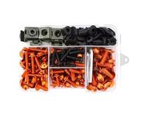 Tuercas Pernos Carenado Kit De Tornillos Para Carenado Motocicleta Para MV Para Agusta 195 Piezas Tuercas Clips Fijación Para Carrocería Parabrisas Abrazadera De Tornillo(Naranja)