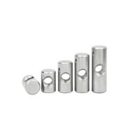 Tuercas ranuradas de barril for muebles, acero inoxidable M4 M5 M6 Plata 5 piezas(5pcs M6x28x10)