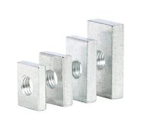Tuercas rectangulares Tuerca cuadrada M6 M8 Tuercas rectangulares de bloque deslizante delgadas Accesorio perfil aluminio(M6x10x20x4mm(5Pcs))
