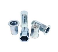 Tuercas Remachables Cabeza plana pequeña rosca ciega avellanada semihexágono tuerca de remache hexagonal inserto Rivnut Nutsert acero al carbono(Type A,40pcs M8)