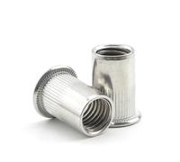 Tuercas remachables de cabeza acero inoxidable, Tuerca remachable ciega de acero inoxidable cincada M3-M12, 2-30 piezas con insertos roscados(304 stainless steel,M5 10pcs)