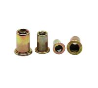 Tuercas remachables planas con rosca métrica, M3, M4, M5, M6, M8, M10 y M12, color zinc, acero al carbono, brida, inserto de tuerca remachable, sujetador tuercas(M6 10pcs)