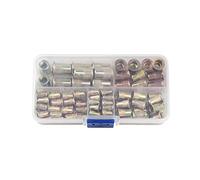 Tuercas remachables roscadas de cabeza plana, Tuerca de remache cabeza plana, acero al carbono Multicolor, galvanizado, M3-M8, 100 Uds(Yellow)