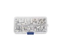 Tuercas remachables roscadas de cabeza plana, Tuerca de remache cabeza plana, acero al carbono Multicolor, galvanizado, M3-M8, 100 Uds(White)