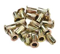 Tuercas remachables roscadas de cabeza plana, Tuerca de remache cabeza plana acero inoxidable M3 a M10 10 piezas(M4)