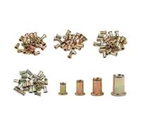 Tuercas remachables roscadas de cabeza plana, Tuerca Remache Cabeza Plana Acero Carbono Metálico M3-M12 15 Piezas(M4)