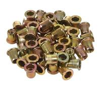 Tuercas remachables roscadas de cabeza plana, Tuerca Remache Roscada de Cabeza Plana Tono Bronce M6x12mm 50 Piezas