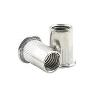 Tuercas Remachables Tuercas de remache ciego de acero inoxidable, insertos roscados chapados en zinc for paneles de carcasa, 2-30 Uds.(304 stainless steel,M56)