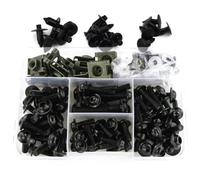 Tuercas Tornillos Pernos Compatible Con Yamaha Para MT-09/FZ-09 Para MT-10 Para MT-15 Para XJR 400 Para XJR 1300 Carenado Kit Pernos Tornillos Tuercas Arandelas Batería(Black)
