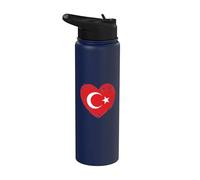 Türkiye In My Heart Bandera Turca Orgulloso Turco Patriótico Turquía Stainless Steel Insulated Water Bottle