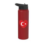Türkiye In My Heart Bandera Turca Orgulloso Turco Patriótico Turquía Stainless Steel Insulated Water Bottle