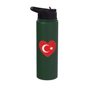 Türkiye In My Heart Bandera Turca Orgulloso Turco Patriótico Turquía Stainless Steel Insulated Water Bottle