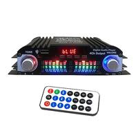 Tuesoa Amplificador de Audio HiFi Bluetooth 5.0 Amplificador de Sonido Digital de 4 Canales para Sistemas de Audio DoméSticos, AutomóVil, Karaoke Compatible con USB SD AUX