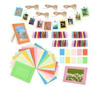 Tuesoa Juego de 105 Marcos de Fotos de Papel Coloridos de 6 Pulgadas para Fotos de 4 X 6 Pulgadas, Marcos de ExhibicióN de Fotos Colgantes, áLbum para DecoracióN de Pared