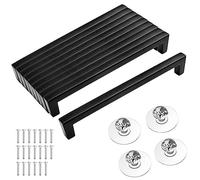 Tufa 10 Piezas Manijas de Cocina Negras 160mm, Manijas de Puerta de Acero Inoxidable, Negros Tiradores Cajones con 4 Tiradores Transparente & Tornillos, para Cajones de Gabinete, Puertas de Armarios