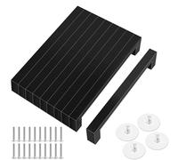Tufa 10PCS Tiradores Cocina Muebles, Tiradores Armarios Negro 128mm Distancia Entre Orificios Tiradores Cocina Cajones, Tiradore para Muebles Acero Inoxidable con 4 Tiradores de Cristal y 20 Yornillos