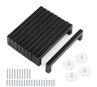 Tufa 10PCS Tiradores Negros Cocina 96mm - Tiradores Armarios Cocina en Acero Inoxidable con 10 Tornillos Largos, 20 Tornillos Cortos para Cajones, Gabinetes y Armarios