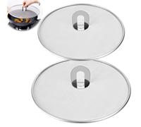 Tufa 2PCS Protector contra Salpicaduras de Acero Inoxidable, Red contra Salpicadura Multifunción Cocina, Protector Plegable Malla Fina, Resistente Salpicadura Grasa, Tapa Cocción Segura (29CM+33CM)