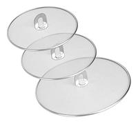 TUFA 3 Piezas Protector Pantalla antisalpicaduras de Acero Inoxidable,Protector Salpicaduras Cocina,Tapa Sarten Antisalpicaduras,Tapa a Prueba de Aceite con Mango Plegable-Diámetro 33cm 29cm 25cm