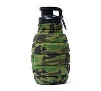 TUFCUP Spit Cup Spittoon para masticar, portátil, reutilizable, taza de inmersión con tapa, plegable, resistente a derrames, a prueba de fugas, de silicona, para viaje (camuflaje verde)