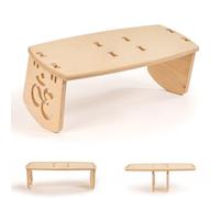 Tufetto Raja - Banco de meditación de madera de abedul, banco de yoga, doble configuración, silla de oración, portátil, inclinación para postura perfecta, para meditación profunda.