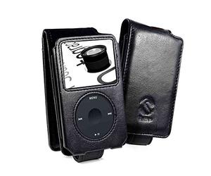 Tuff-Luv Premium - Funda de piel napa para Apple iPod Classic (80GB / 120GB / (160GB - Edición de 2009 sólo), color negro